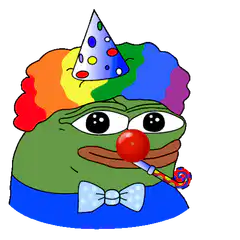 Clown Pepe with Party Hat