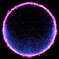 glowing pink and blue energy sphere