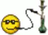 pixel smiley smoking hookah