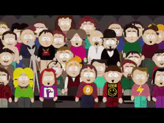 South Park crowd with WELCOME TO NOSTR text