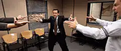 Michael Scott plays rock paper scissors