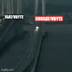 300 sat/vbyte vs 1 sat/vbyte bridge