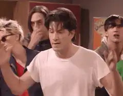 Keanu Reeves dancing with Backstreet Boys