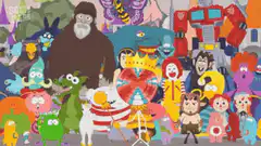South Park characters with Bigfoot and Optimus Prime