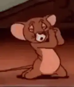 Jerry crying and wiping tears