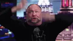 Alex Jones gesturing wildly