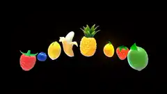 Fruit characters with faces