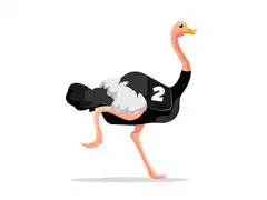 Running ostrich with number 2
