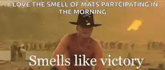 I love the smell of mats participating in the morning