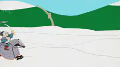 animated battle scene with horsemen