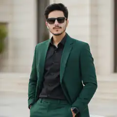 Man in green suit and sunglasses