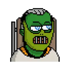 pixel art zombie head