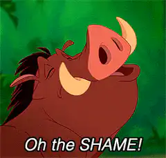 Pumbaa laughing Oh the SHAME