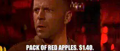 Bruce Willis Pack of Red Apples