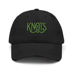 Black and beige distressed knots cap