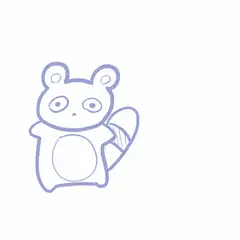 blue line art bear waving