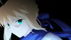 Saber casts Excalibur