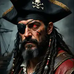 pirate with glowing red eye