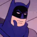 Batman thinking with hand on chin