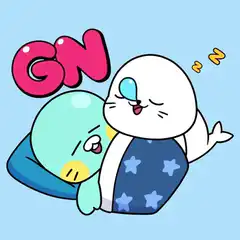 cute cartoon seals sleeping goodnight