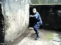 Man throws grenade at wall