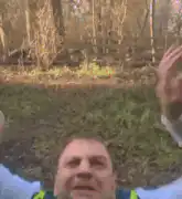 Police officer screaming in frustration