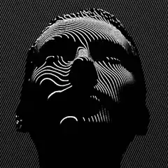 Black and white wavy face animation