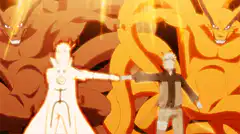 Naruto and Kurama power up