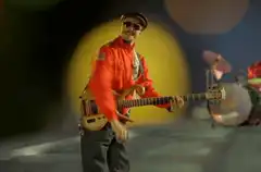 Justin Timberlake playing bass guitar