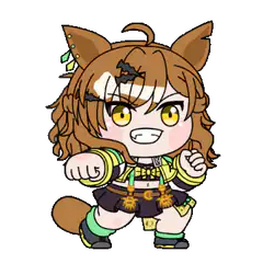 Chibi horse girl angry pose