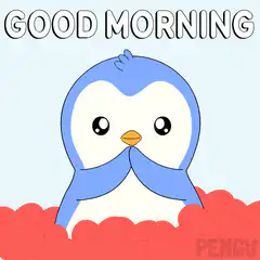 Good Morning Penguin with Hearts