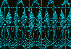 glitchy blue wave pattern