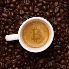 Bitcoin coffee cup rotating