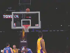 Nick Young shrugs after basketball miss