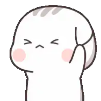 Cute white cat scratching head