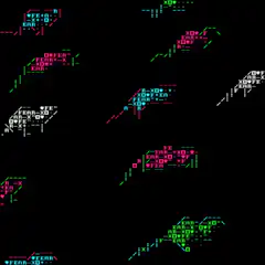 colorful pixel art blocks on black background