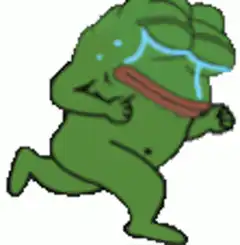 Crying Pepe running