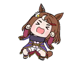 chibi horse girl cheering excitedly