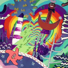 SpongeBob underwater psychedelic scene