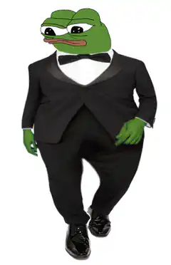 Pepe in a tuxedo