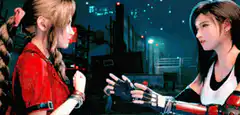 Tifa and Aerith holding hands