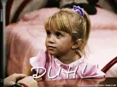 Young girl says duh