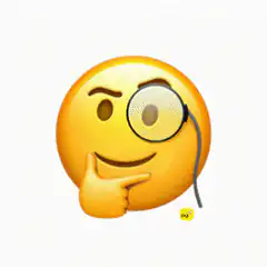 Thinking emoji with monocle