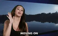 Woman waving moving on