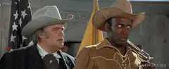 Blazing Saddles characters react with shock