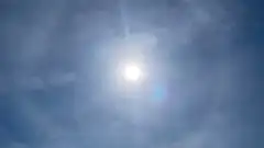 Bright Sun in Cloudy Sky