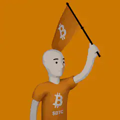 Bitcoin supporter waving flag