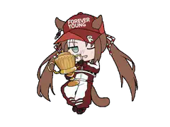 Chibi horse girl with trophy