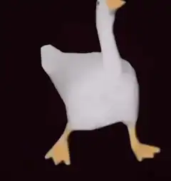 3d white goose dancing