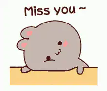 Sad gray seal miss you